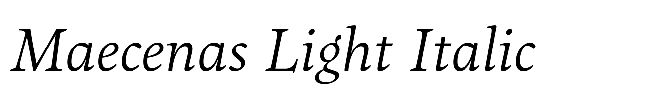 Maecenas Light Italic